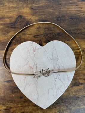 Gold Cat-Accent Women's Elastic Belt - Waist Bracelet